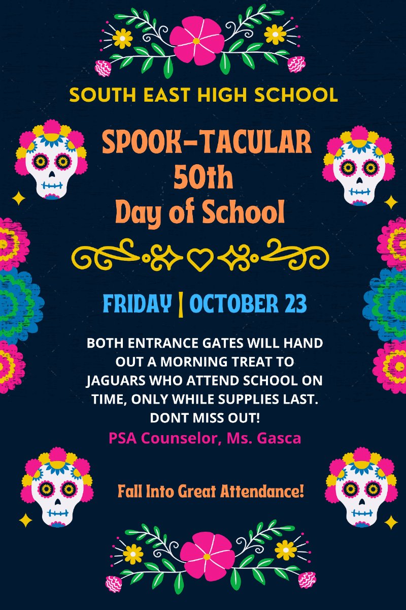 50th Day of School English Flyer 